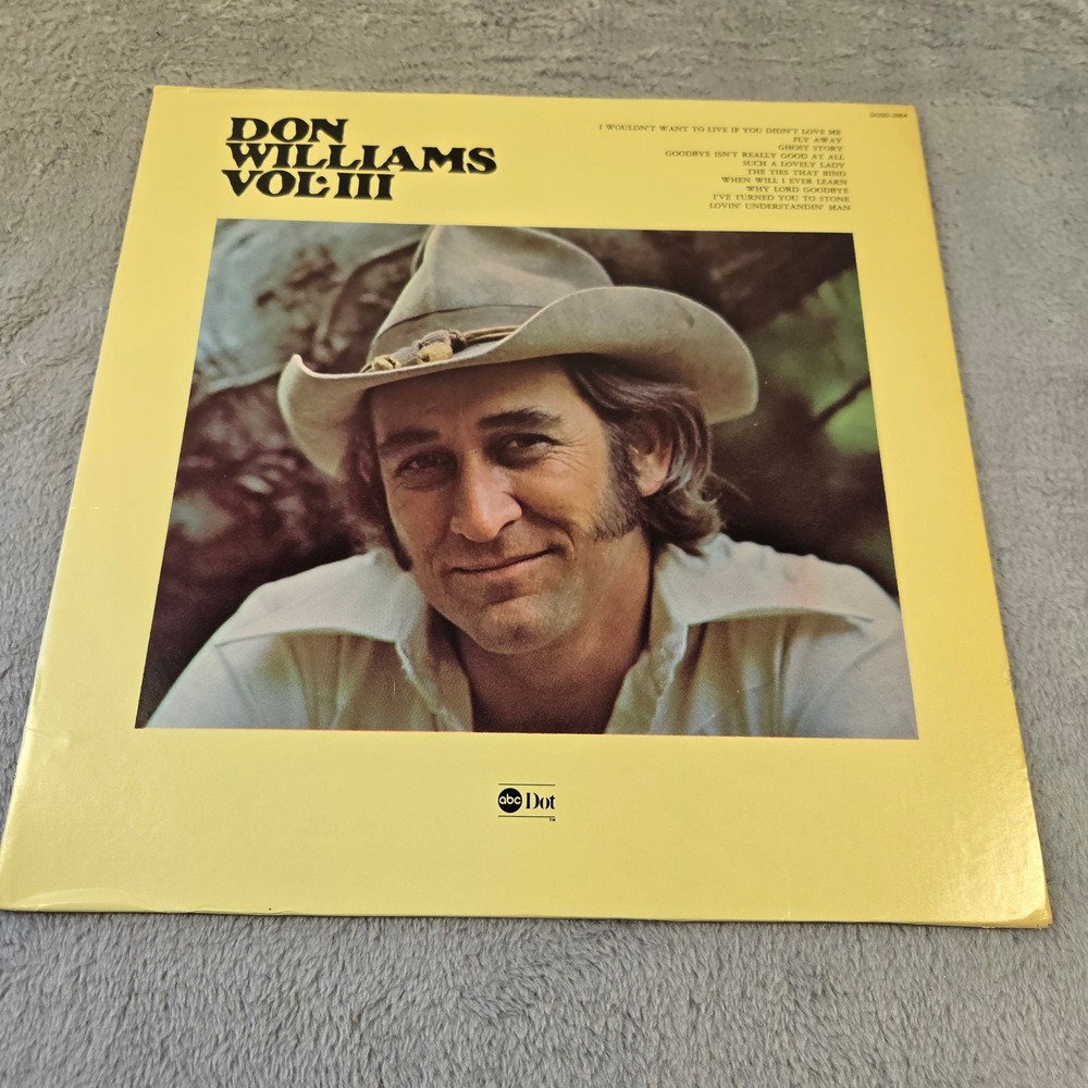Don Williams Vol III Vinyl LP 1974 ABC Dot DOSD-2004 Country Music Record